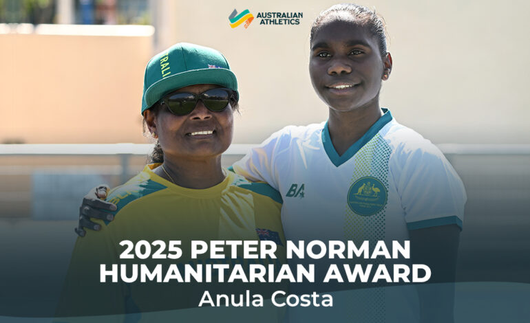 VICTORIA’S ANULA COSTA HONOURED WITH PETER NORMAN HUMANITARIAN AWARD