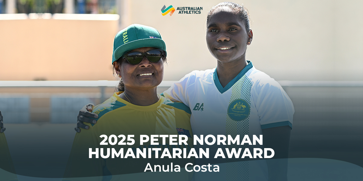 VICTORIA’S ANULA COSTA HONOURED WITH PETER NORMAN HUMANITARIAN AWARD