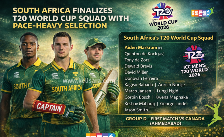 South Africa’s Official Squad for ICC Men’s T20 World Cup 2026