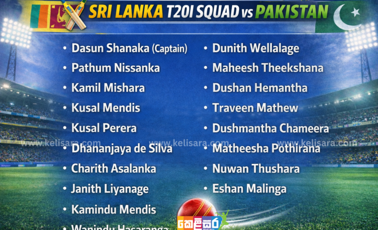 Sri Lanka Cricket Announces 18-Member Squad for Pakistan T20I Series