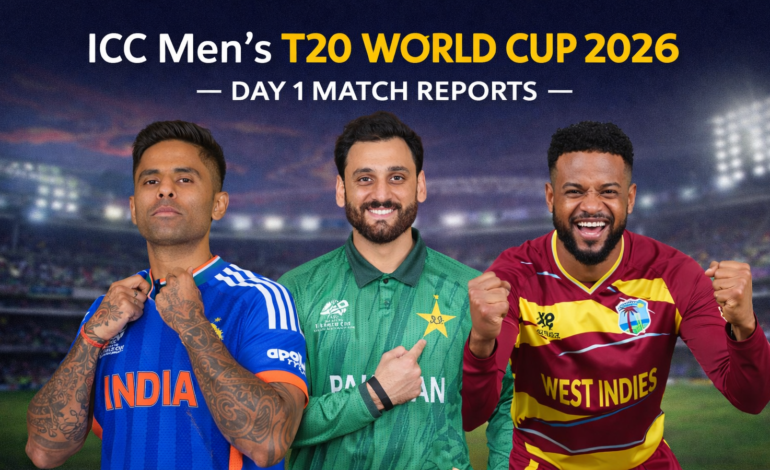 ICC Men’s T20 World Cup 2026 — Day 1 Match Reports : Three Dramatic Openers Set Tone for Tournament