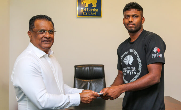 Sri Lanka Cricket Grants Rs. 10 Million to Rising Javelin Athlete Rumesh Tharanga